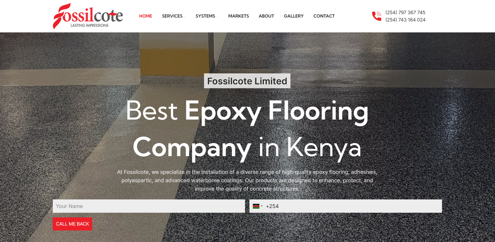 rifa design portfolio of one of websites designed for fossilcote kenya